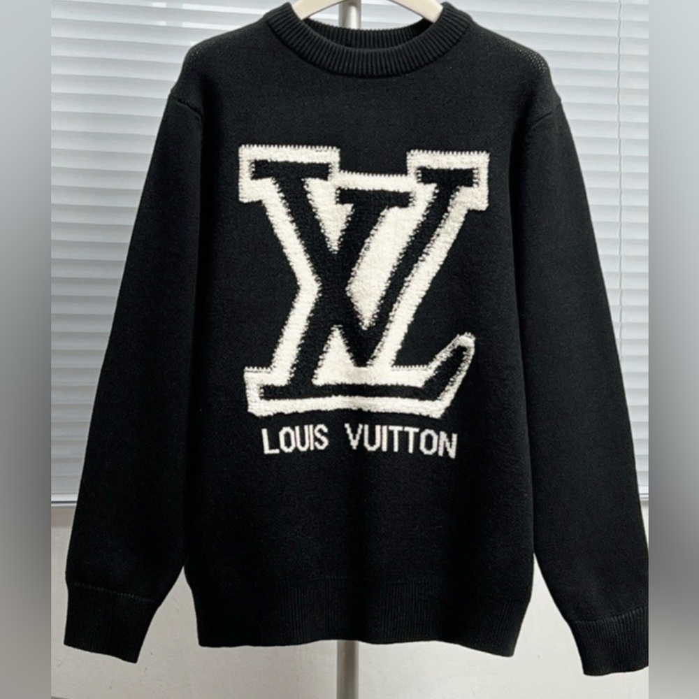 Crewneck Sweater with White LV Logo - Picture 2 of 3